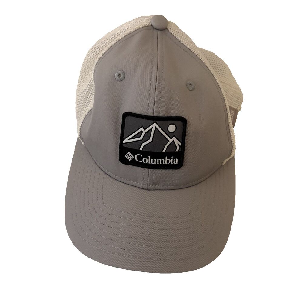 Columbia Hat Men's Small Medium Gray White Trucker Cap Outdoor
